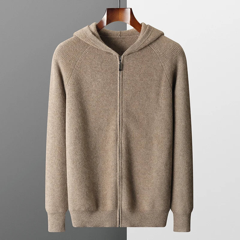 Cardigan capuche homme ceintre