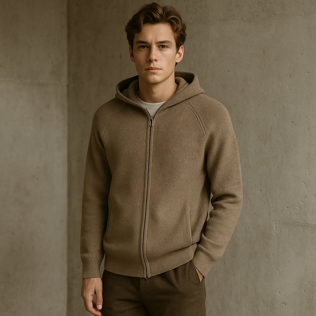 Cardigan capuche homme jeune blond