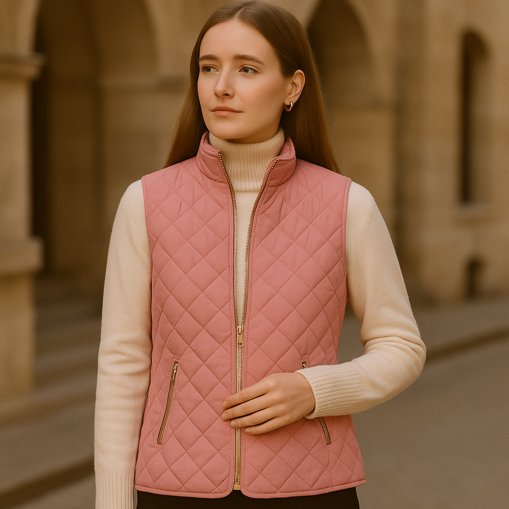 Doudoune rose sans manche