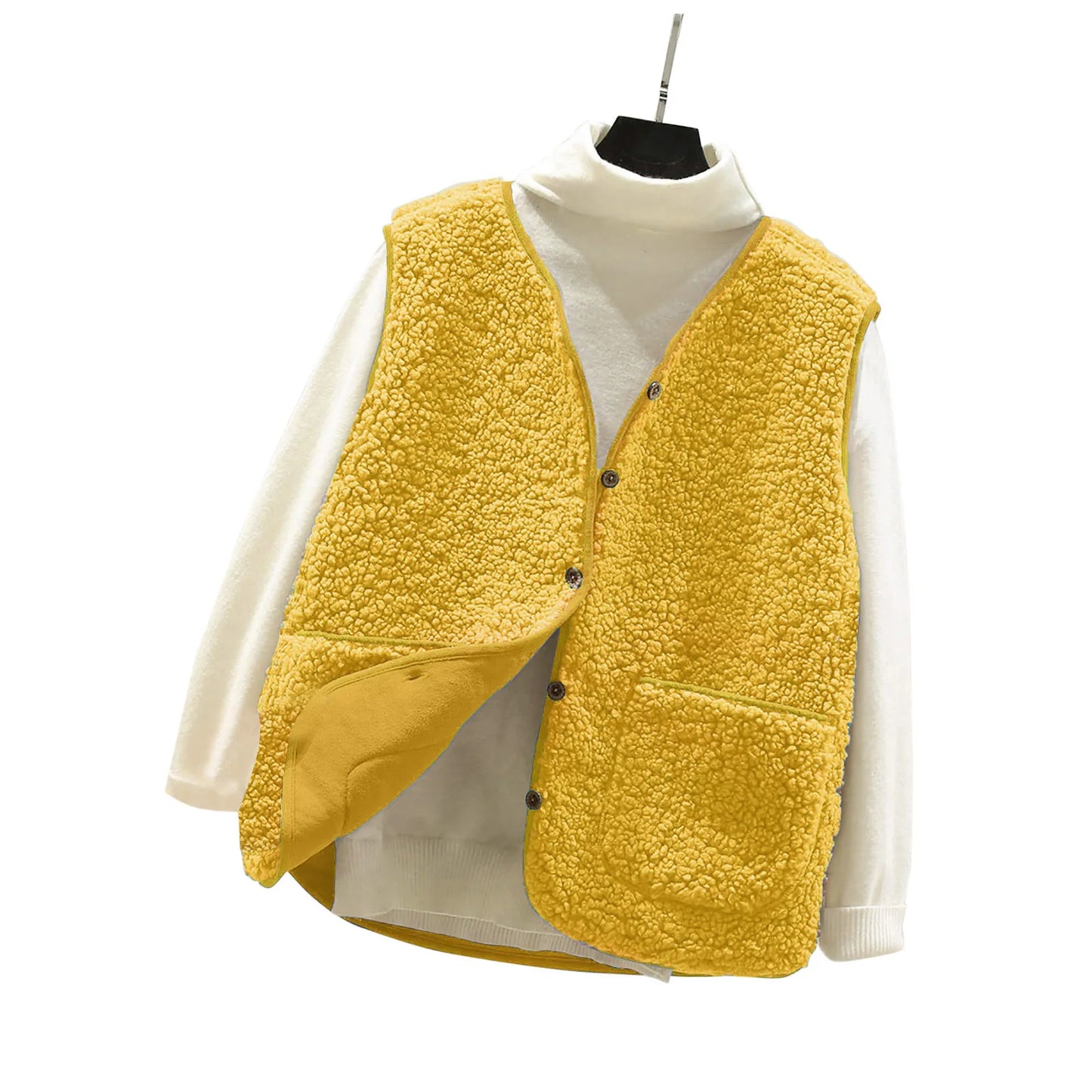 Fourrrure veste sans manche ceintre
