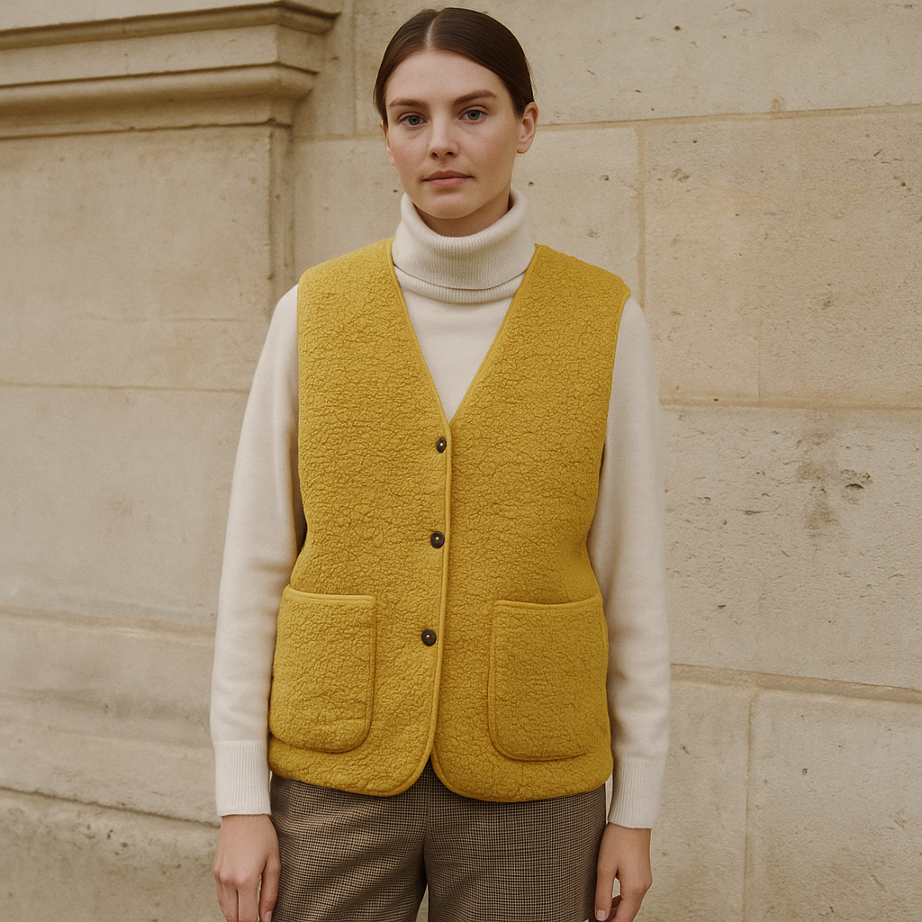 Fourrure veste sans manche exterieur