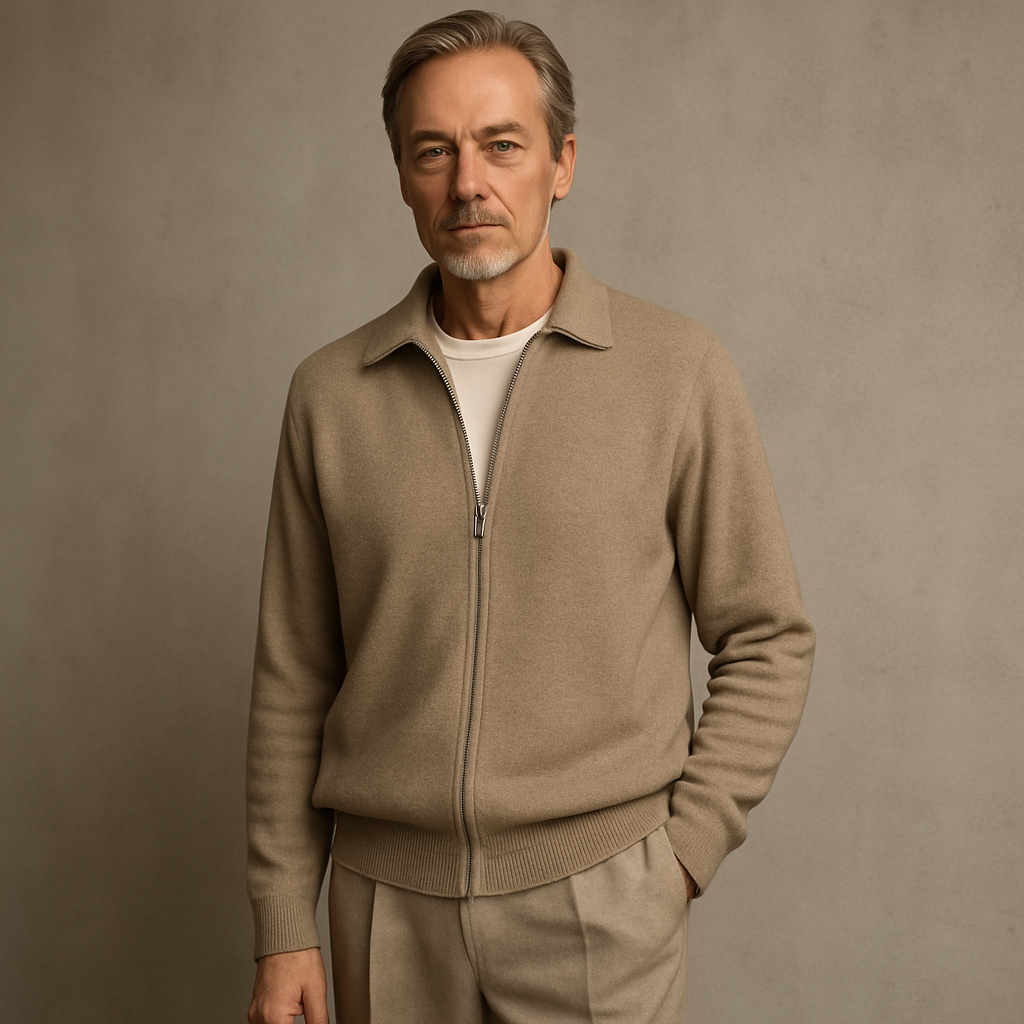Gilet cardigan homme mature