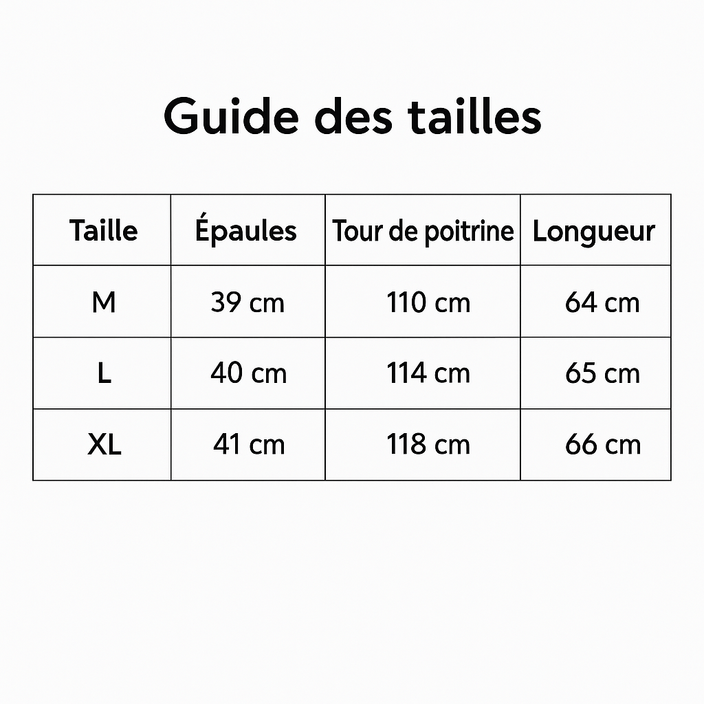Guide des tailles Veste sans manche old money