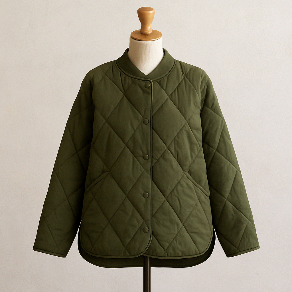 Veste Matelassée Kaki Femme