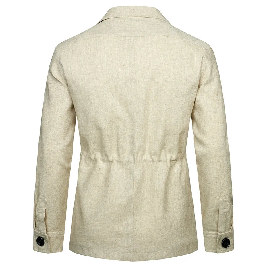 Veste saharienne beige homme de dos