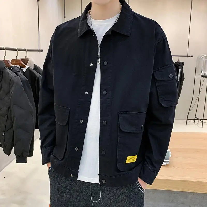 Veste saharienne homme chic noir profil