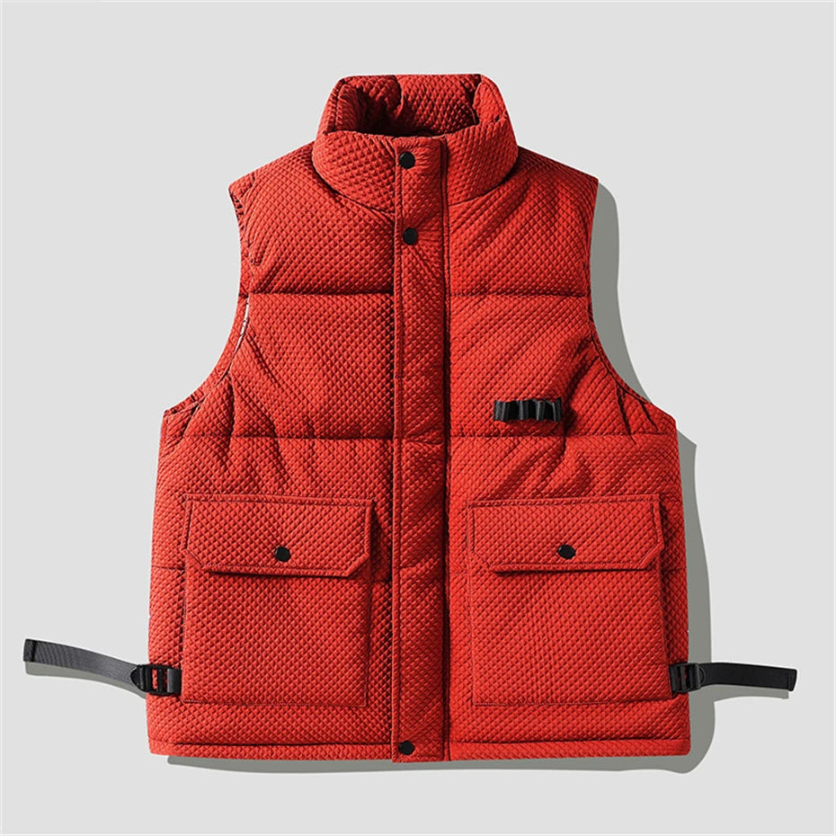 Veste saharienne homme sans manche rouge