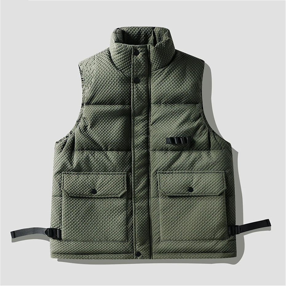 Veste saharienne homme sans manche vert