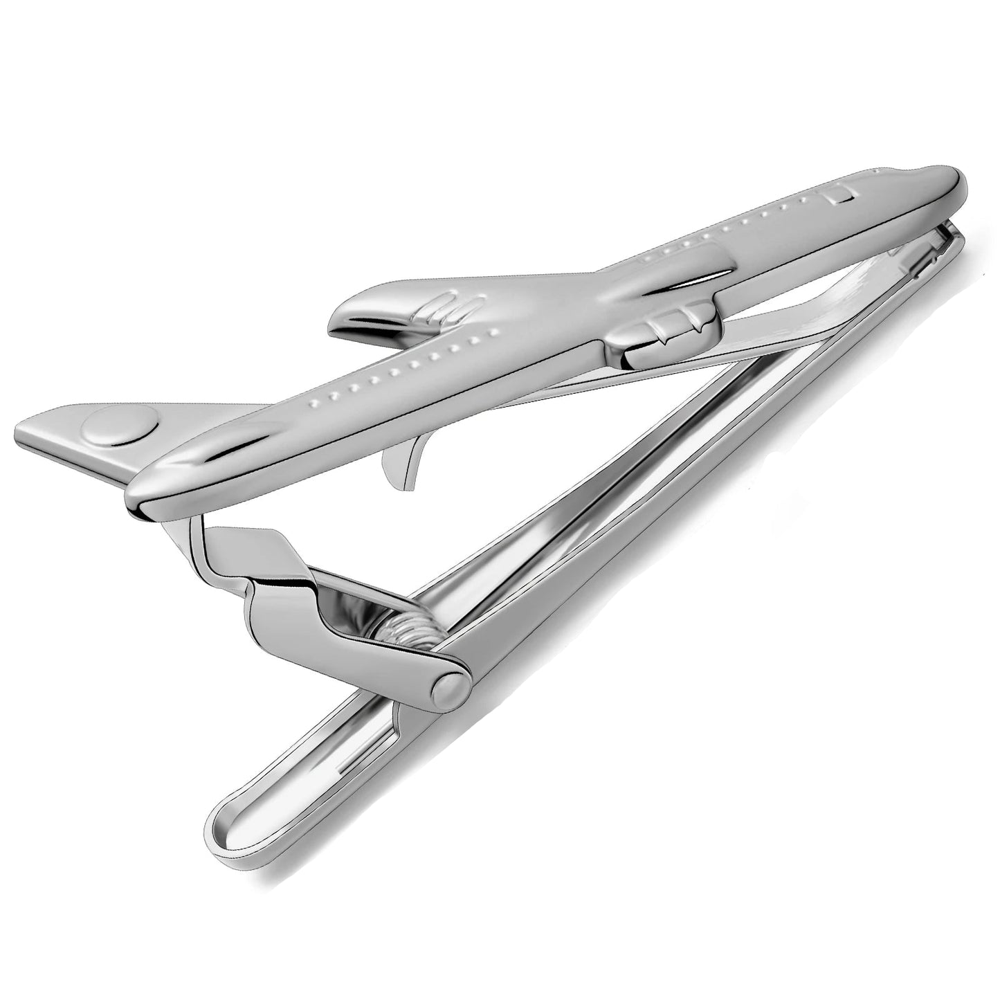 pince a cravate avion argent bis