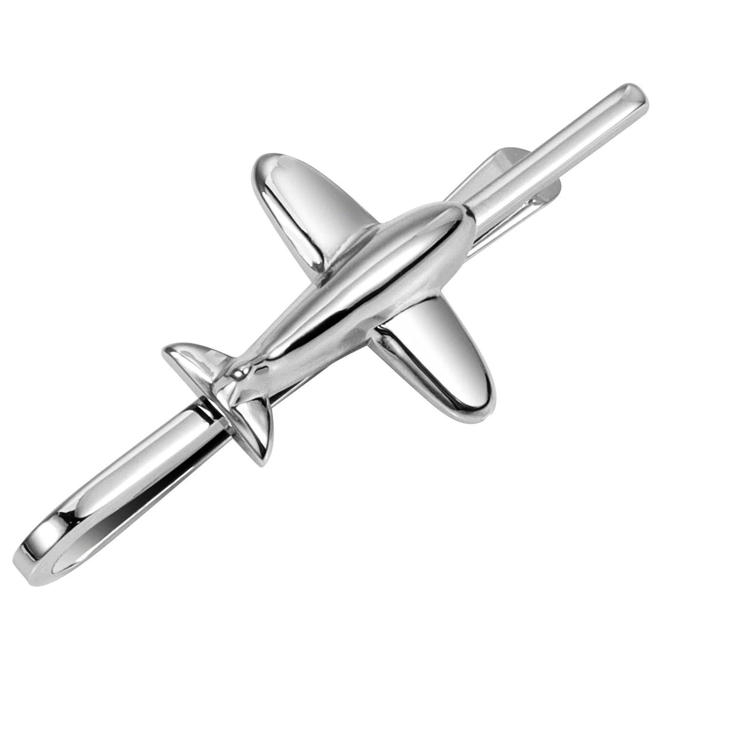 pince a cravate avion argent modele