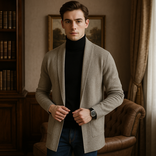 Cardigan homme long interieur
