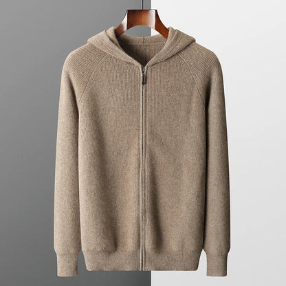 Cardigan capuche homme ceintre