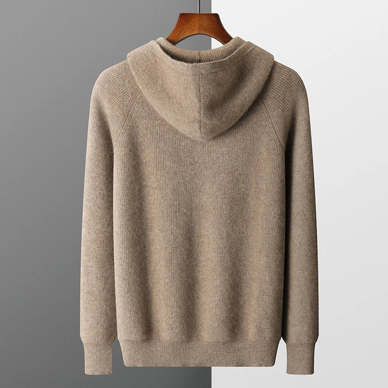 Cardigan capuche homme ceintre arrière