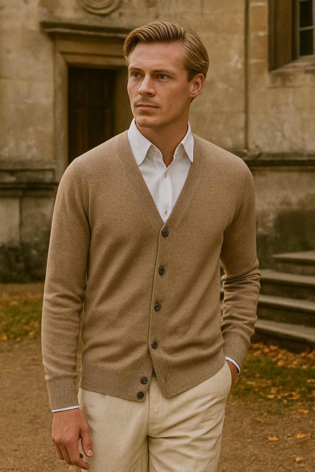 Cardigan col en v chateau