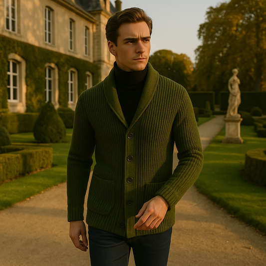 Cardigan en maille homme exterieur