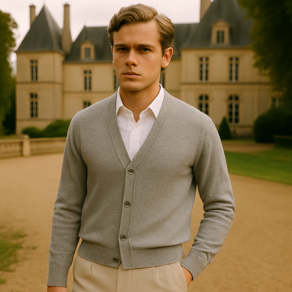 cardigan gris clair homme chateau