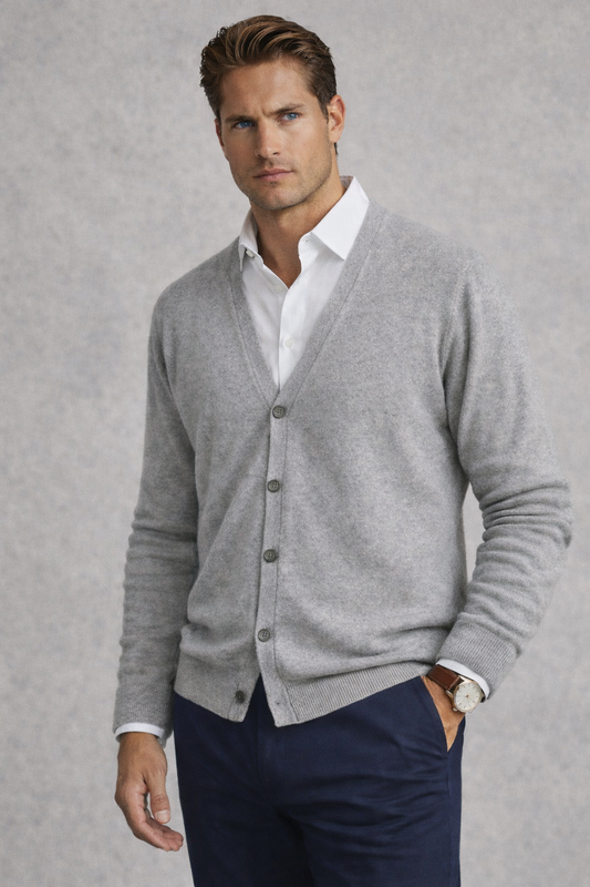 Cardigan gris clair homme