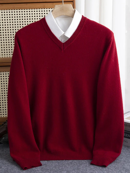 Cardigan homme laine ceintre rouge