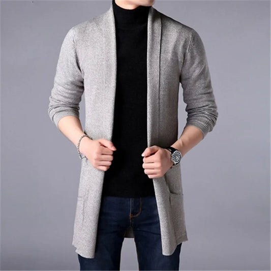 Cardigan homme long vue centrée