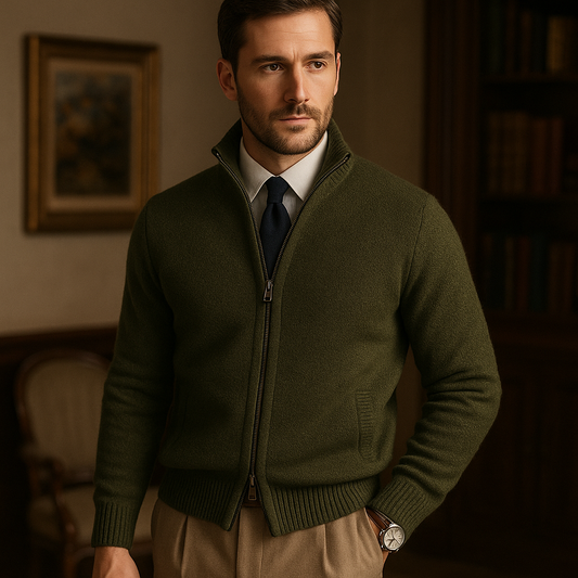 Cardigan Kaki homme interieur