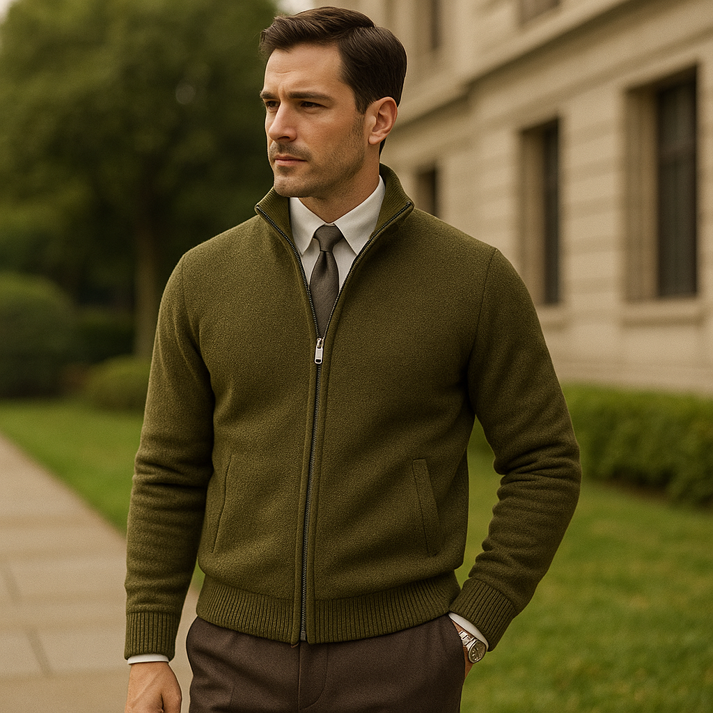 Cardigan Kaki homme exterieur