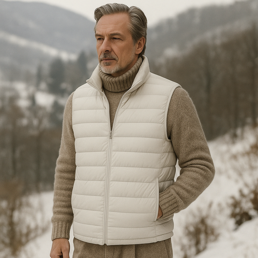 Doudoune blanche sans manche extérieur