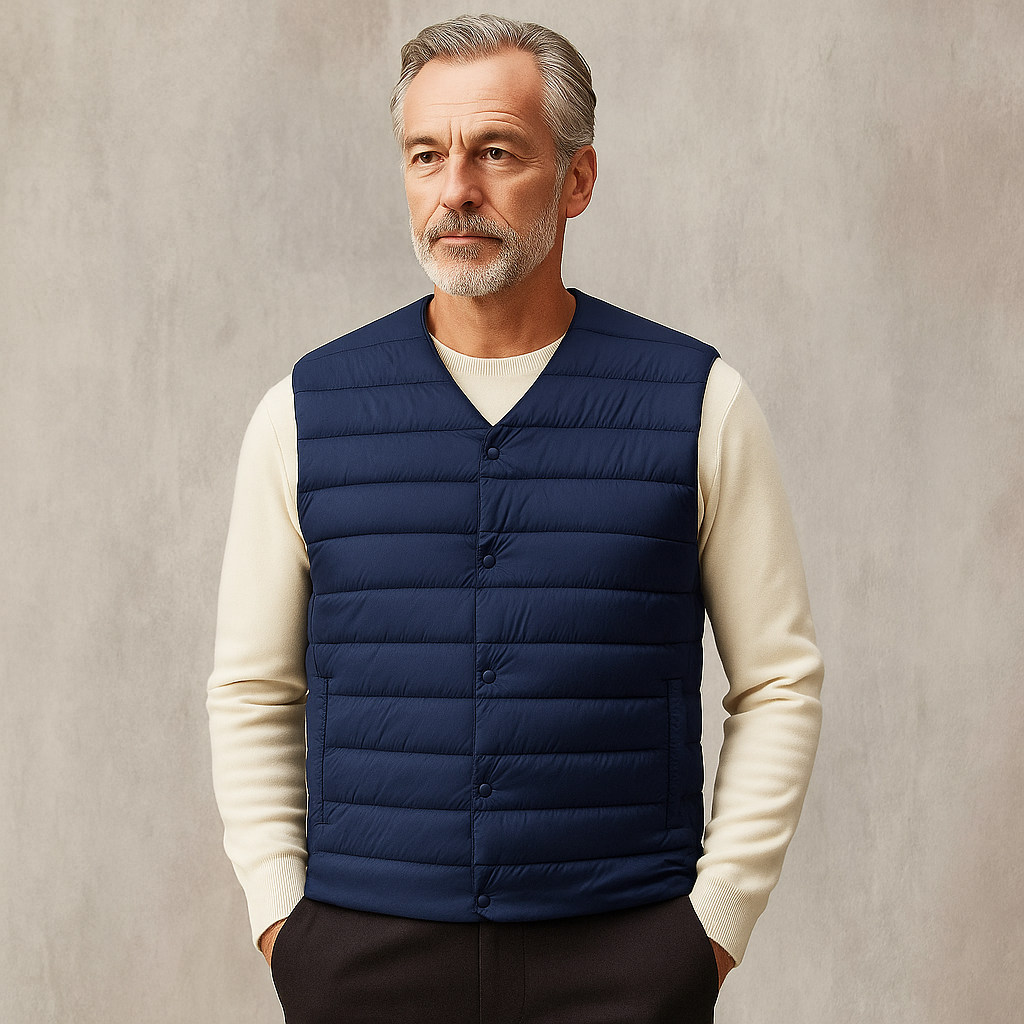 Doudoune sans manche bleue homme