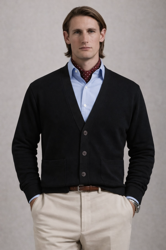 Cardigan col V luxe homme