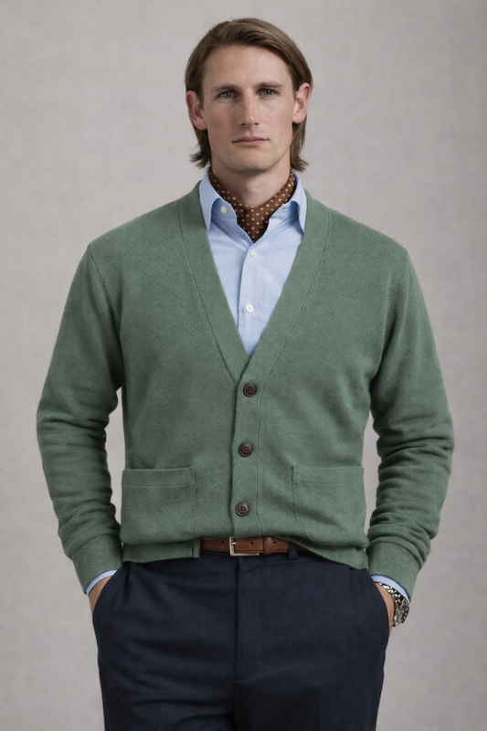 Cardigan col V luxe homme
