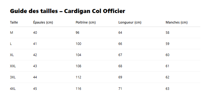 Cardigan Col Officier