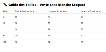 Guide des tailles veste léopard