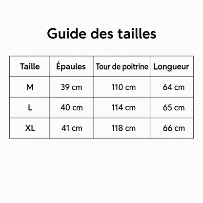 Guide des tailles Veste sans manche old money