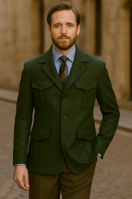 Veste tweed vert