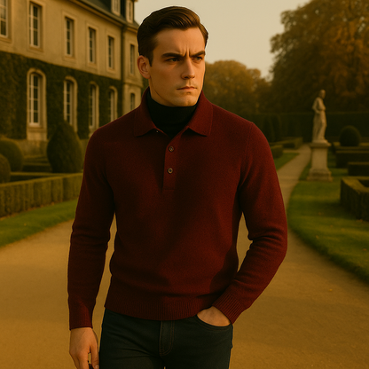Mannequin exterieur cardigan bordeaux homme