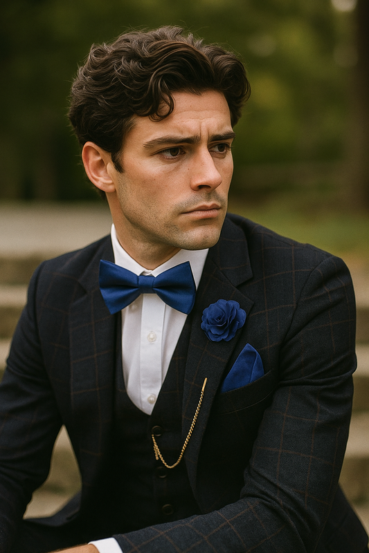 Noeud papillon bleu mariage costume bleu