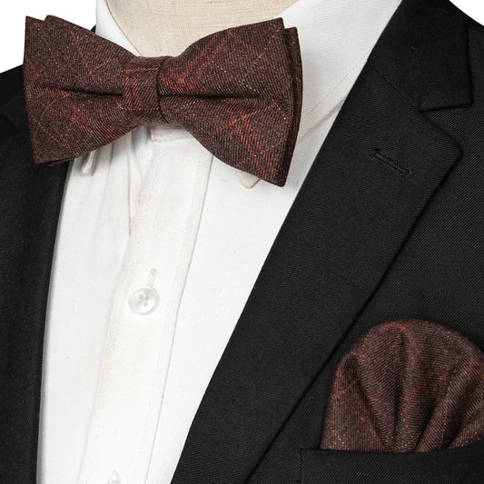 Noeud papillon champetre bordeaux raye smocking