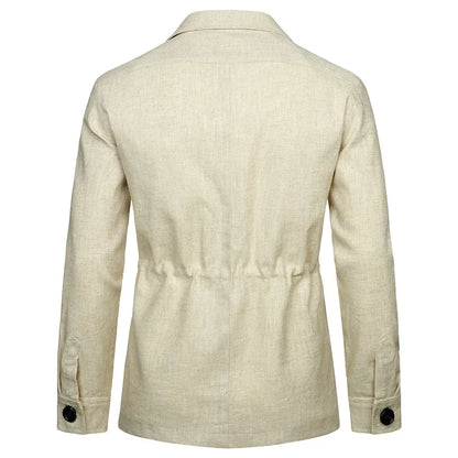 Veste saharienne beige homme de dos