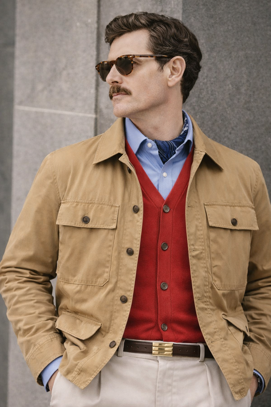 Veste saharienne coton homme