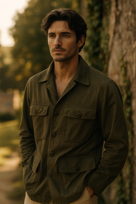 Veste saharienne coton homme