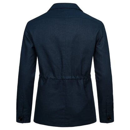 Veste saharienne homme bleu marine de dos