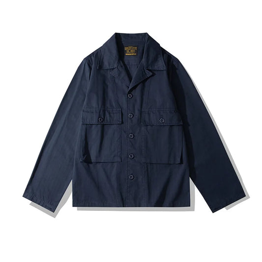 Veste saharienne homme bleue de face