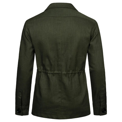 Veste saharienne homme kaki de dos
