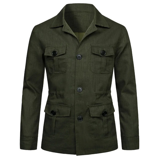 Veste saharienne homme kaki de face