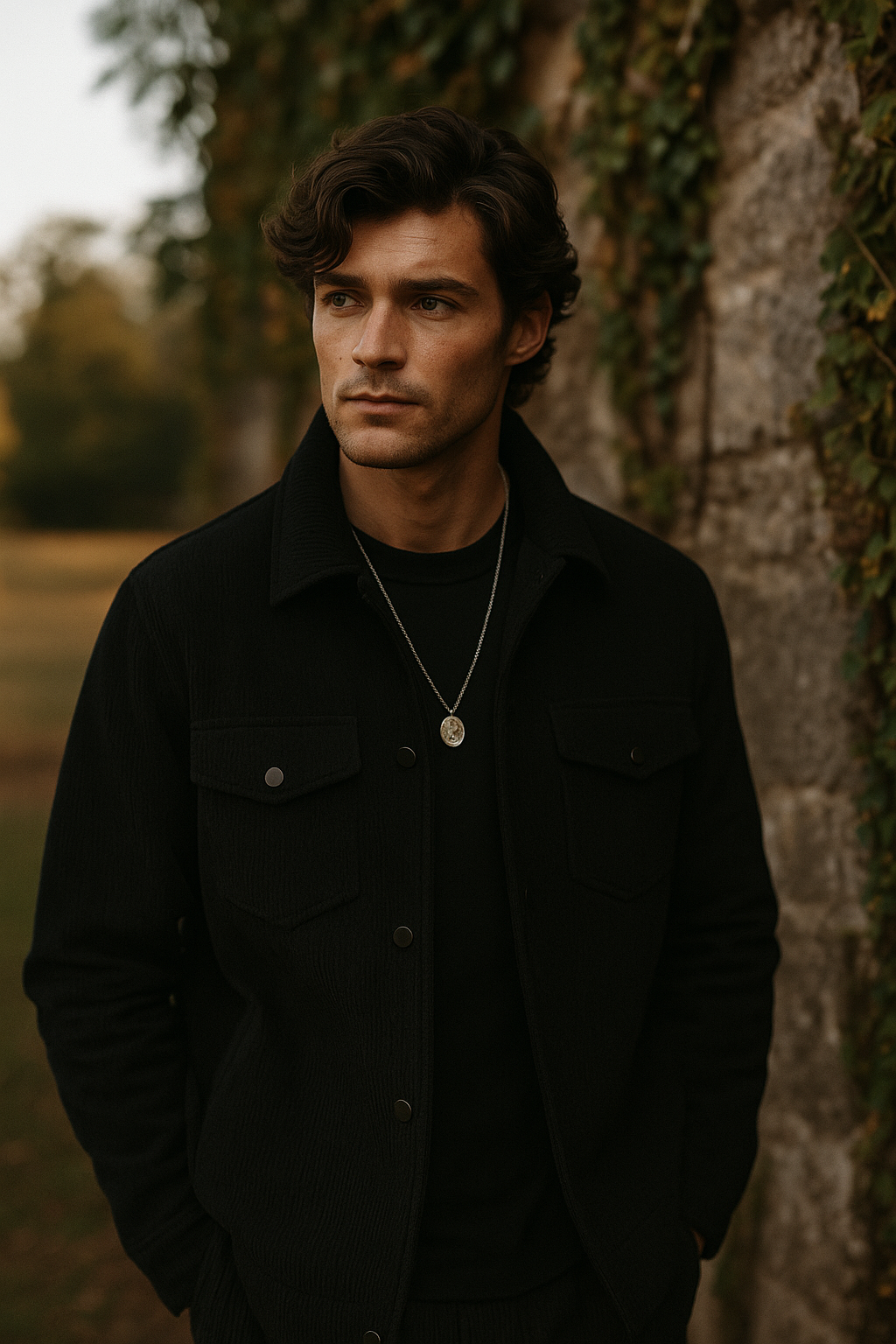 Veste saharienne homme noire