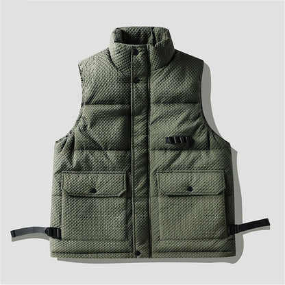 Veste saharienne homme sans manche vert
