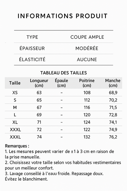 veste matelassée rose guide des tailles